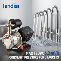 Pompe de surpression intelligente Landisi PSLX-800W en acier inoxydable 304, pompe à eau à fréquence variable, 6 robinets, pression constante pour villa