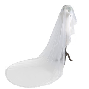 Exquis fleur de prunier Sequin <span class=keywords><strong>voile</strong></span> monocouche dentelle blanc cassé 3M Long Train accessoires de mariage <span class=keywords><strong>Simple</strong></span> <span class=keywords><strong>voile</strong></span> de <span class=keywords><strong>mariée</strong></span> - Product Image 5