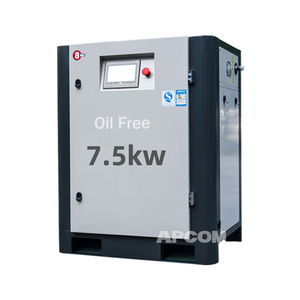 Compresor de tornillo sin aceite lubricado por agua APCOM High FAD con PLC para línea de procesamiento de alimentos y cosméticos en sala limpia - Product Image 4