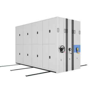 Archivador moderno de metal con manivela, estantes ajustables de uso comercial, diseño compacto, estantería de biblioteca móvil, cerradura de llave 4 - Product Image 3