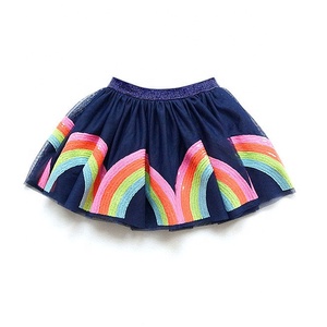 Arco Iris lentejuelas niños por encima <span class=keywords><strong>de</strong></span> <span class=keywords><strong>la</strong></span> rodilla <span class=keywords><strong>Mini</strong></span> falda <span class=keywords><strong>Tutu</strong></span> para niñas en azul marino - Product Image 1