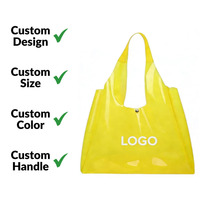 Nouveau sac à bandoulière transparent imperméable à grande capacité de style dessin animé, couleur bonbon, sac de plage en PVC, sac de bain