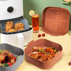 Food Grade Bpa Free Thick Reusable Oven Baking Tray Fried Pizza Chicken Basket Baking Easy Clean Silicone Air Fryer Liner - Product Image 3