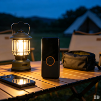 Démarreur de voiture portable avec panneau de commande à anneau orange, booster de batterie d'urgence haute puissance 12V pour le démarrage des véhicules