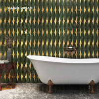 Simple vert foncé marbre métal Mosaïque Mosaïque carrelage salle de bain hôtel balcon bar carrelage mural Wrap pilier arc Mosaïque