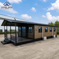 Maison conteneur extensible personnalisée à double aile de 20 pieds et 40 pieds, Villa préfabriquée à 1, 2, 3, 4 ou 5 chambres, Maison mobile pliable à panneaux sandwich