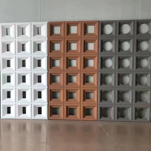 Moderne ziekenhuis wandpanelen negen vierkante grid PU steen lichtgewicht polyurethaan dubbelzijdig grid waterdicht verwijderbare bekleding - Product Image 1