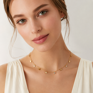Collana Occhio Nuova Collezione Hot Selling da Donna, con Ciondoli Multipli e Diamanti, Catena a Clavicola in Acciaio al Titanio, Accessorio Moda - Product Image 2