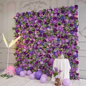 8ft Violet Tissu Fond Fleur Artificielle Mur Célébration De Mariage Décoration et Vitrine Affichage pour Événements En Plein Air - Product Image 3