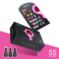 RONIKI Ensemble de Vernis à Ongles Gel UV Couleur, 55 Pièces/Kit, Manucure, Nail Art Salon, avec Base et Top Coat, Émail Vernis Gel UV
