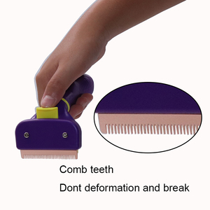 Nuovo prodotto One Button Self Clean Cat spargimento spazzola pettine <span class=keywords><strong>Pet</strong></span> Deshedding toelettatura strumento per cani - Product Image 4