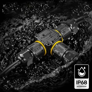 Connecteur en T étanche M684-T M20 2P3P IP68 à fixation rapide pour câble extérieur - Product Image 1