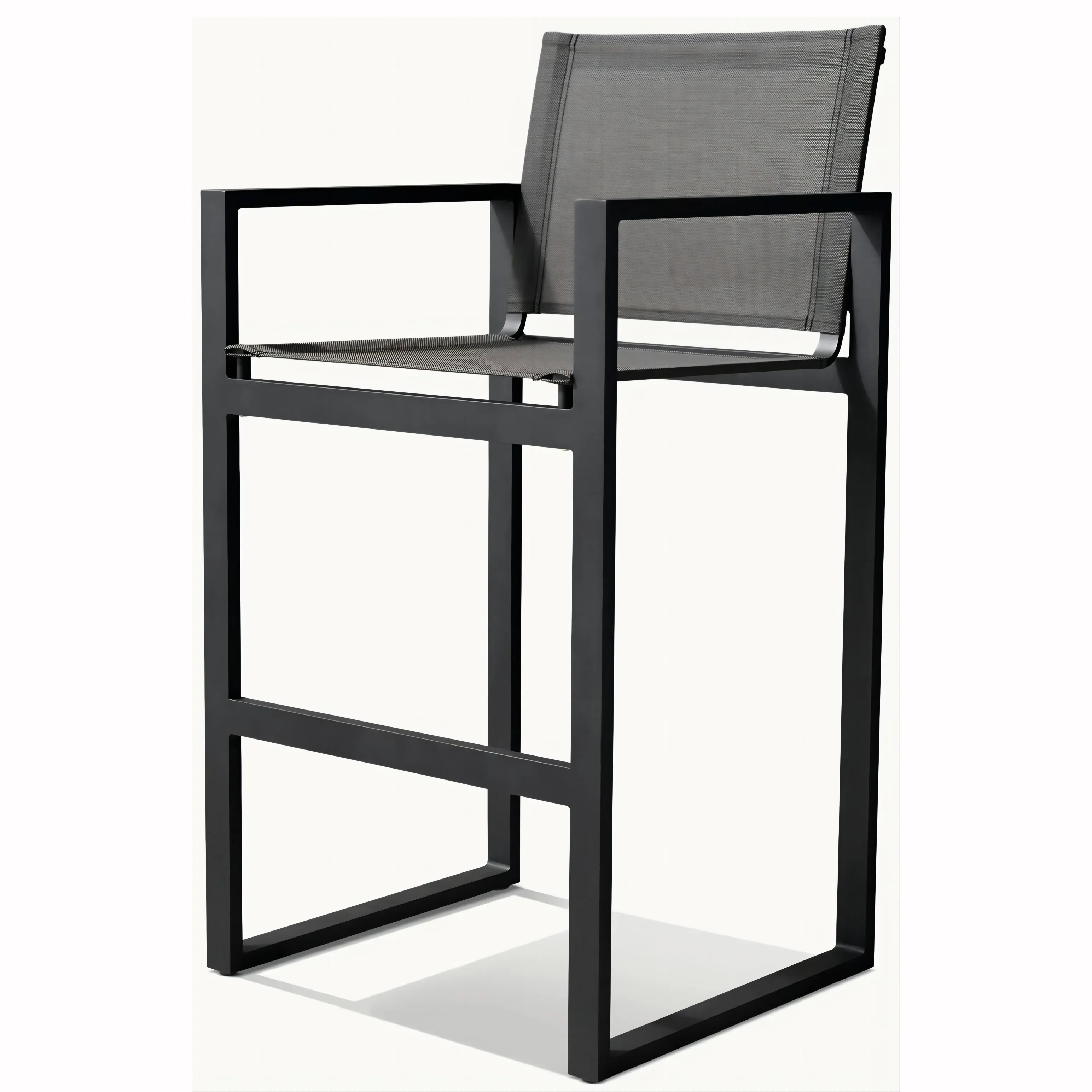 hotel leisure bistro stool garden room mesh fabric chairs modern patio aluminum dining chair outdoor furniture