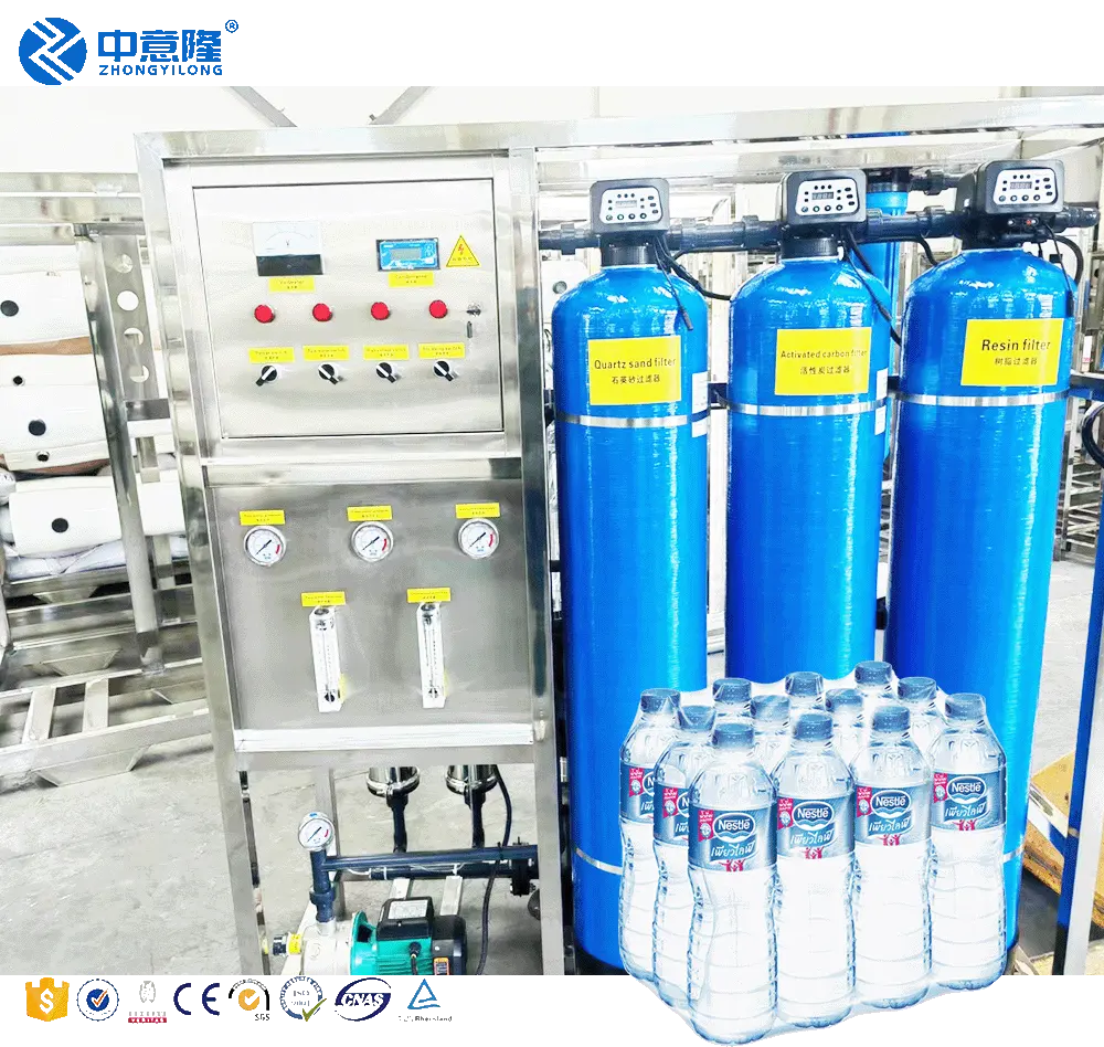 500L/H Ro equipo de tratamiento de agua/maquinaria de purificación de agua para planta de máquina de llenado de línea de embotellado de agua pura/Mineral