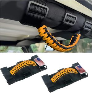 Poignées de maintien rétractables en paracorde pour barre de protection <span class=keywords><strong>Jeep</strong></span> Wrangler JL JK TJ <span class=keywords><strong>YJ</strong></span> - Product Image 1