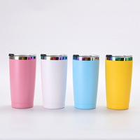 Bouteille d'eau personnalisable pour équipe sportive avec plusieurs logos, 20 oz, revêtement poudré, placage arc-en-ciel, gobelets de voyage classiques pour voiture, idéale pour un cadeau