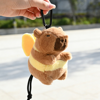 Pochette de rangement portable et suspendable en peluche mignonne motif Capybara marron pour balles de golf (2 balles, 3 tees) avec fermeture à cordon