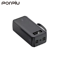 PORPIU Vente en gros de batteries externes Li-Polymère ultra-minces à charge rapide 10000-60000mAh PD22.5W 20W avec prise d'entrée DC et câble, affichage LED