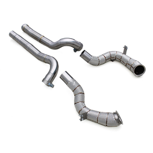 ท่อไอเสียสแตนเลสแบบ Low Pipe พร้อมแผ่นกันความร้อน สำหรับ Mercedes Benz AMG GT GTS C190 4.0T V8 Biturbo ปี 2015-2023 - Product Image 1