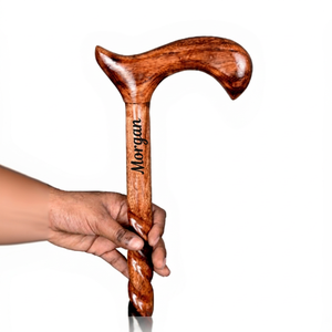 Handcrafted <b>Wooden</b> Walking <b>Stick</b> Ergonomic Handle Polished Walking Cane Traditional Design for Seniors Outdoor Use - Product Image 2