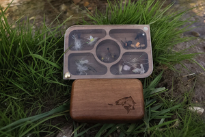 Boîte de pêche à la mouche en <span class=keywords><strong>bois</strong></span> avec cadeau d'aspiration magnétique pour les passionnés d'artisanat en <span class=keywords><strong>bois</strong></span> artisanal et de panneaux muraux - Product Image 4