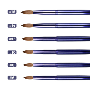 Mayoristas azul púrpura metales mango #2 ~ #24 Kolinsky cabeza peluda Nail Art Brush set y embalaje Acrílico Nail Art Brush - Product Image 4