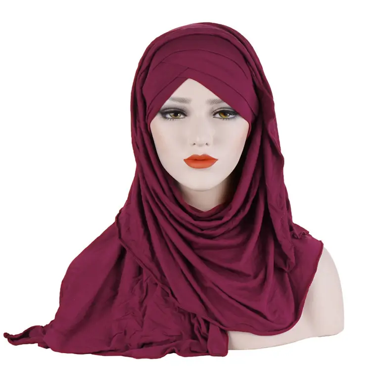 الأكثر مبيعًا أزياء أنيقة بلون واحد طقم نسائي قبعة حجاب إسلامية
