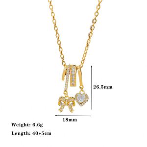Collar Stainless Steel <b>Emerald</b> Cut Zircon Crystal Charm <b>Pendant</b> Necklace Women Girls Anniversary Trendy Chain - Product Image 6