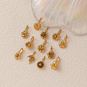 Flores del Mes de Nacimiento en 3D |   Colgantes de Acero Inoxidable con Baño de Oro PVD de 18K y Dijes Florales de 12 Meses para Creación de Joyería DIY |   Impermeable - Product Image 2