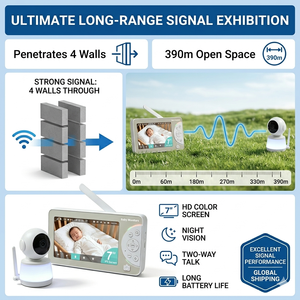 Babyphone intelligent WiFi KT714T avec écran extra large de 7 pouces, caméra vidéo sans fil HD 720P, batterie 5000 mAh, longue portée, PTZ - Product Image 3