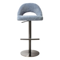 Höhen verstellbare Mädchen Gold Pink Lift Counter Hocker Drehbarer Teddy Boucle Bar Chair