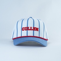 Topi Baseball Polyester Custom dengan Logo Bordir Kustom, Model 5 Panel Terstruktur