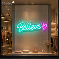 Enseigne néon « Believe Love », lumière LED néon alimentée par USB 5V, boîte à piles, décoration murale pour chambre à coucher, chambre de couple, décoration intérieure