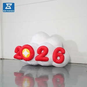 Modello Gonfiabile di Nuvola e Numero in Tessuto Floccato, Decorazione Personalizzata per Festival, Feste, Centri Commerciali ed Eventi - Product Image 2