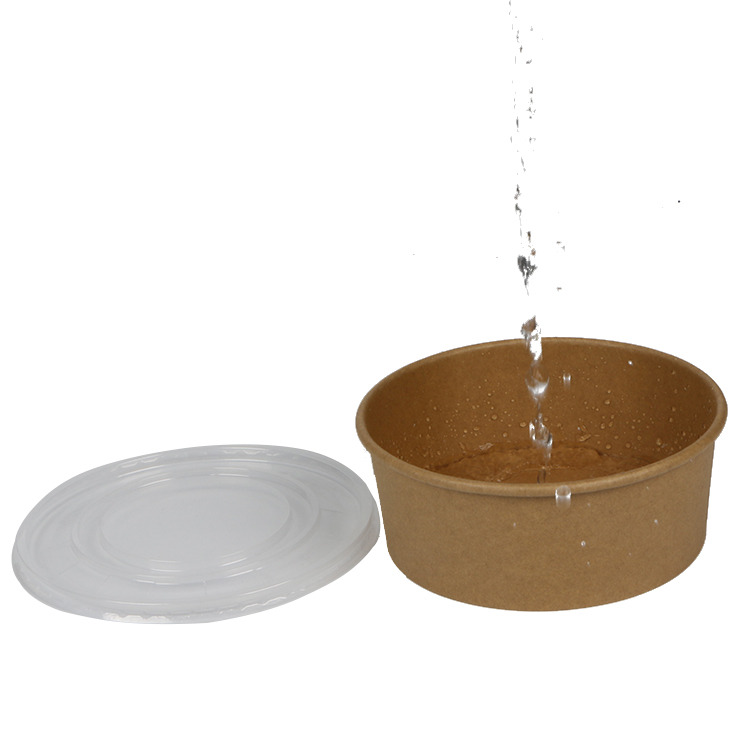 Disposable Kraft Paper Bowl Take Away Salad Bowl with Lid
