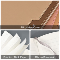 Libreta Personalizada A5 con Tapa Dura de Cuero PU, Cosida con Hilo, Ecológica, 80 Hojas con Páginas Interiores Blancas Rayadas