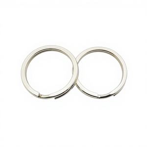Anneau de clé rond plat en métal argenté de 25 mm pour porte-clés, fabrication DIY, EWANG Factory - Product Image 1