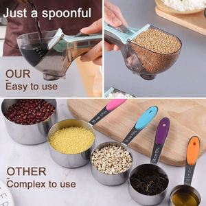 Juego de 2 Cucharas Medidoras Digitales Ajustables de Doble Cara, Herramientas de Cocina Magnéticas Multifuncionales de Plástico para Café y Otros - Product Image 2