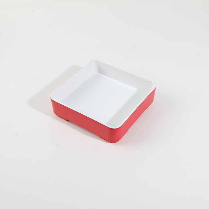 Factory Direct Sales Japanese Custom Logo Hot Pot Stackable 5.4 Inch Square Shape Unbreakable Melamine Shabu BBQ Plates