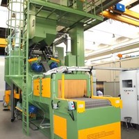 Máquina de granallado con cinturón de malla con certificación CE, motor de limpieza automática de acero, bomba de Motor PLC para desbarbado y pulido
