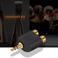 Adaptador Divisor de 3.5mm a RCA, Chapado en Oro, Conector Estéreo Macho de 3.5mm a 2 Conectores Hembra RCA, Convertidor de Audio Tipo Y