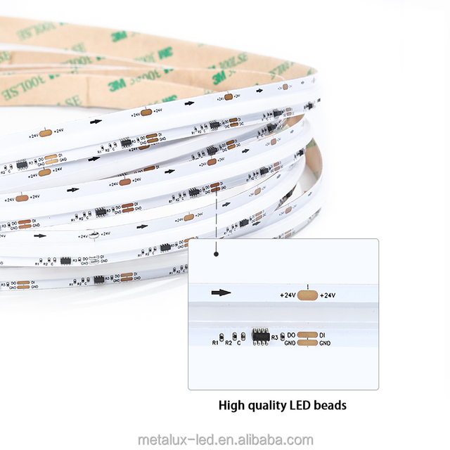 Smart Pixel RGBIC COB LED Strip 720LEDs 24V WS2811 SPI Individual Addressable for Gaming Room Wall Ceiling Ambiance Lighting
