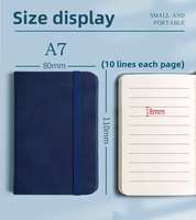 Cuaderno A7 de Tapa Dura de Cuero PU, Mini Libreta de Bolsillo con Papel Grueso y Banda Elástica para Uso Diario, Material Escolar y de Oficina