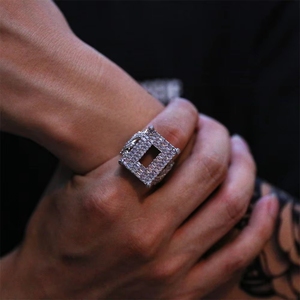 <strong>UK</strong> Grime Culture Inspired <strong>Rings</strong> Hip-hop New Copper Inlaid Zircon Inlaid Zircon <strong>Men's</strong> <strong>Ring</strong> Full-Zircon <strong>Ring</strong> <strong>for</strong> <strong>Man</strong> Rapper - Product Image 3