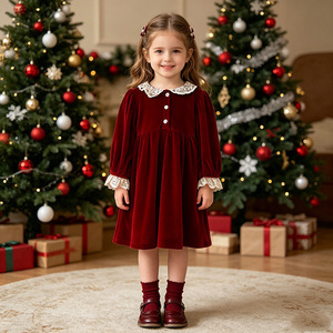 Vestiti per Bambine, Tutina con Bordo Smerlato per Bimbe, <span class=keywords><strong>Abito</strong></span> Principessa alla Moda per Bambine, Vestito Natalizio per Bambine - Product Image 3