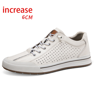 Nuevos Zapatos de Cuero Genuino para Hombre de Primavera, Mocasines Casuales Transpirables Blancos con Suela de Goma y Control de Red para Conducir, Combinables con Todo - Product Image 1