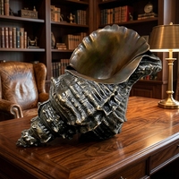 Sculpture de conque en bronze massif sur mesure - Art océanique classique personnalisé, fabriqué sur commande