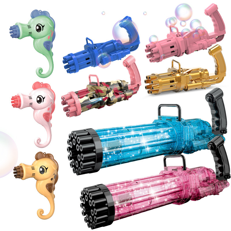 Высокое качество огромное количество Электрический Ангел Машина Автоматическая форма свет внутри шутер Gatling пузырьковый пистолет для мальчиков и девочек