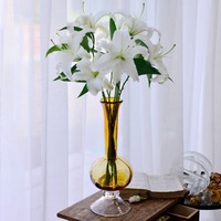 Rosa Gerippte Glasvase für Blumen, Dekorative Runde Blumenvase für Wohnzimmer, Schlafzimmer und Tischdekoration