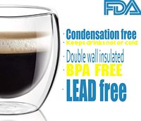 Tasses à expresso 80 ml (2,7 oz) – Verres à shot isolés à double paroi transparents